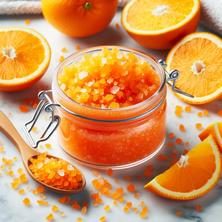 A bright orange salt scrub