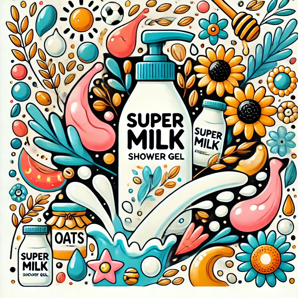 Super Milk Shower Gel illustration